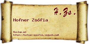 Hofner Zsófia névjegykártya